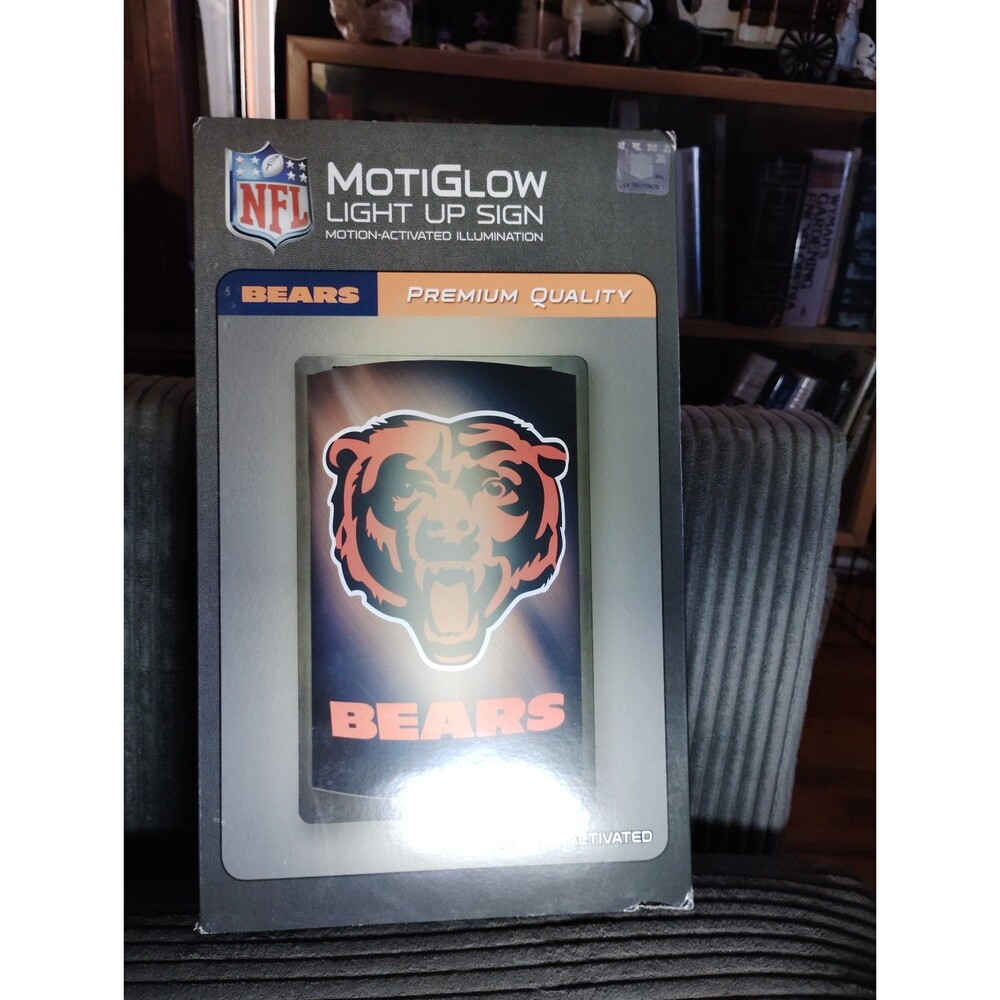 Motion activated MotiGlow Light up sign Chicago Bears